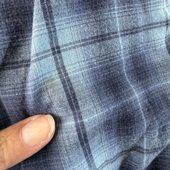 Faded Glory Mens Blue Lined Plaid Long Sleeve Cotton Flannel Shirt Size Medium - Picture 12 of 16